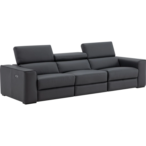 Picasso Power Motion Sofa in Blue Grey Top Grain Leather